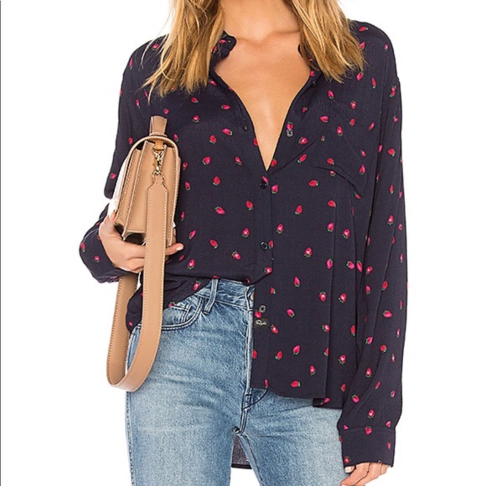 Rails Kate Strawberry Print - Navy Small